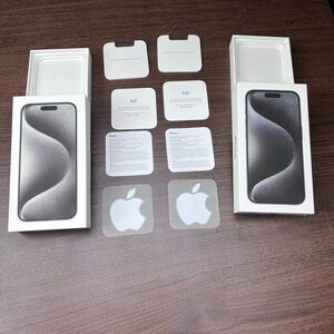 2x Empty Box for Apple iPhone 15 Pro (256GB)(1 Black Titanium 1 White Titanium)